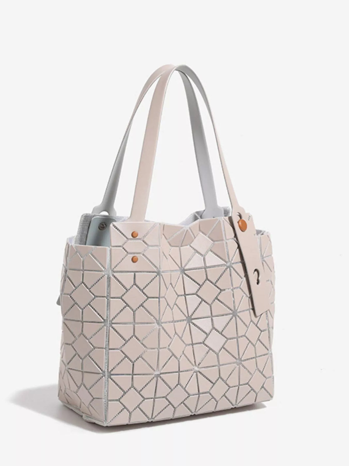 Modern Finesse Prism Lattice PVC Handbag