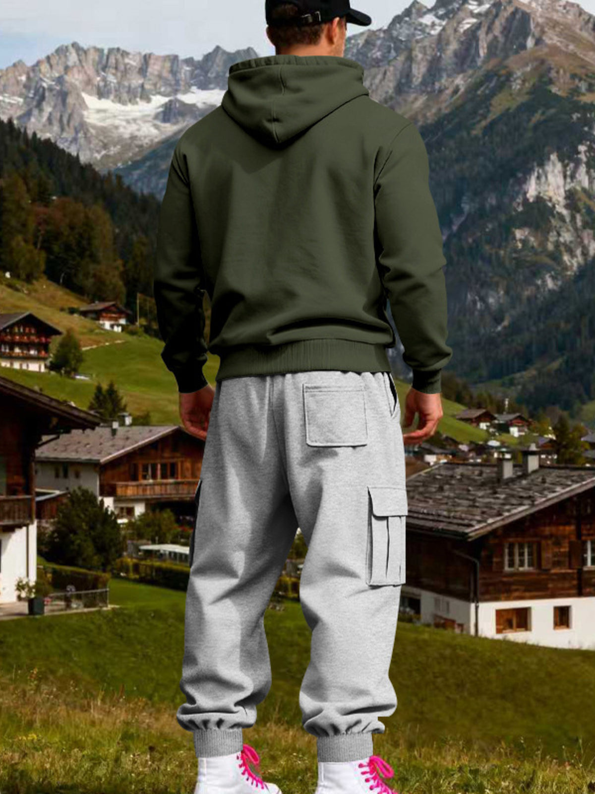 Modern Finesse Rest Mode Hoodie & Sweatpants Set - Men's Plus Size