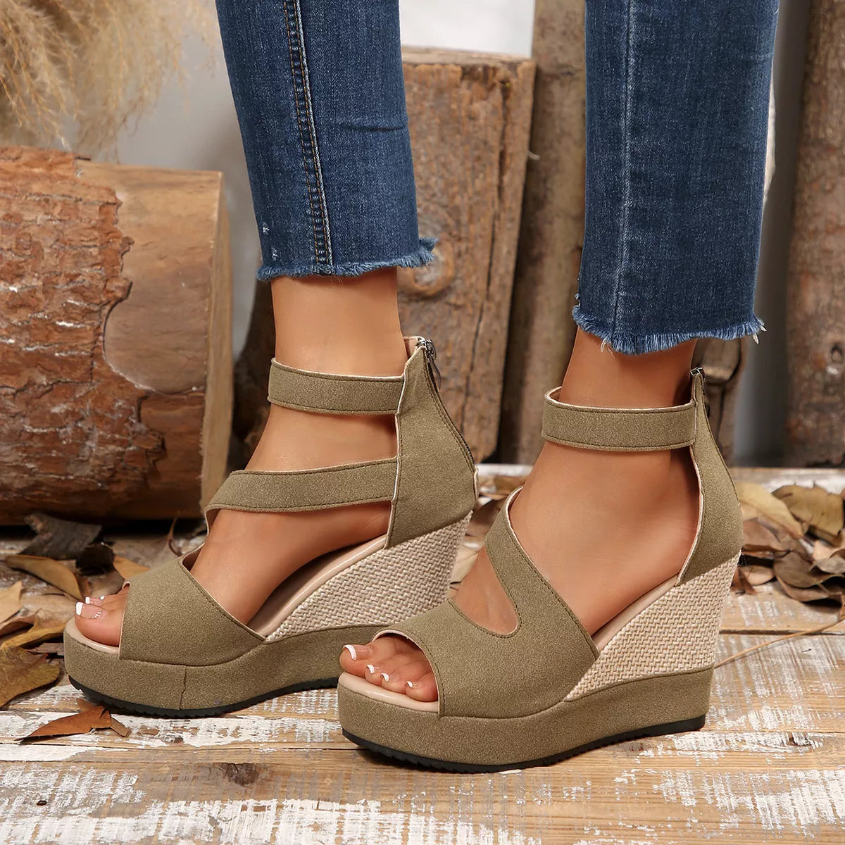 Modern Finesse Isla Open-Toe Wedge Sandals