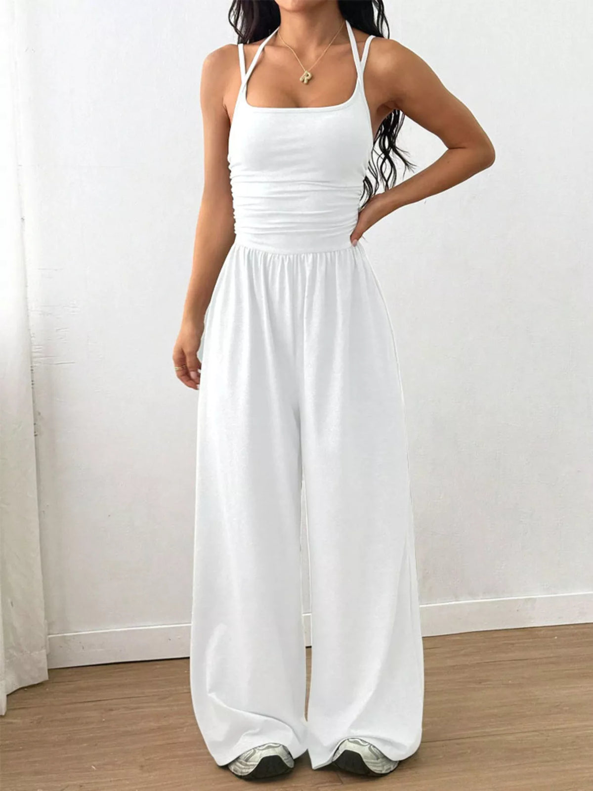 Modern Finesse Brielle Spaghetti Strap Wide-Leg Jumpsuit