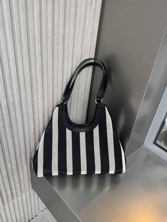 Modern Finesse Marlowe Contrast Striped Tote Bag