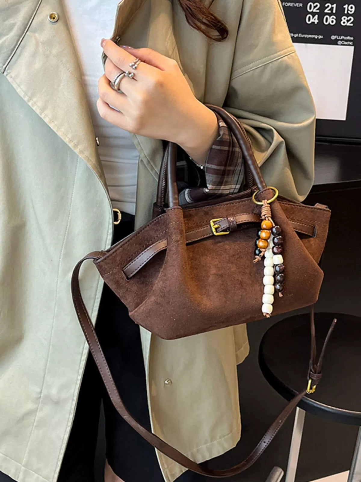 Modern Finesse Solace Buckle Decor Tote Bag
