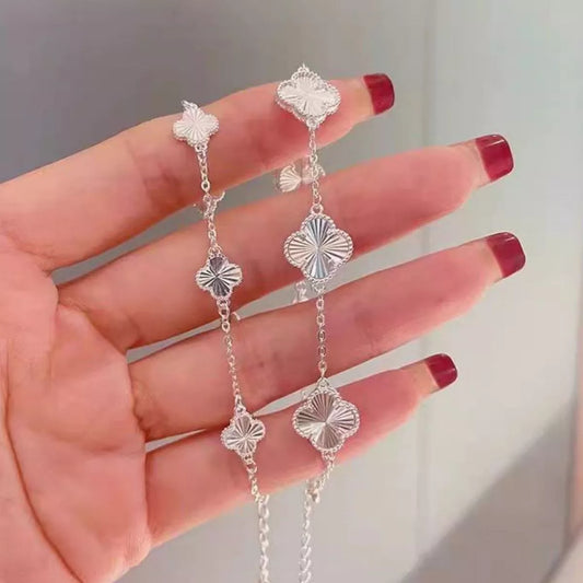 HOF Lyra 925 Sterling Silver Chain Four Leaf Clover Bracelet