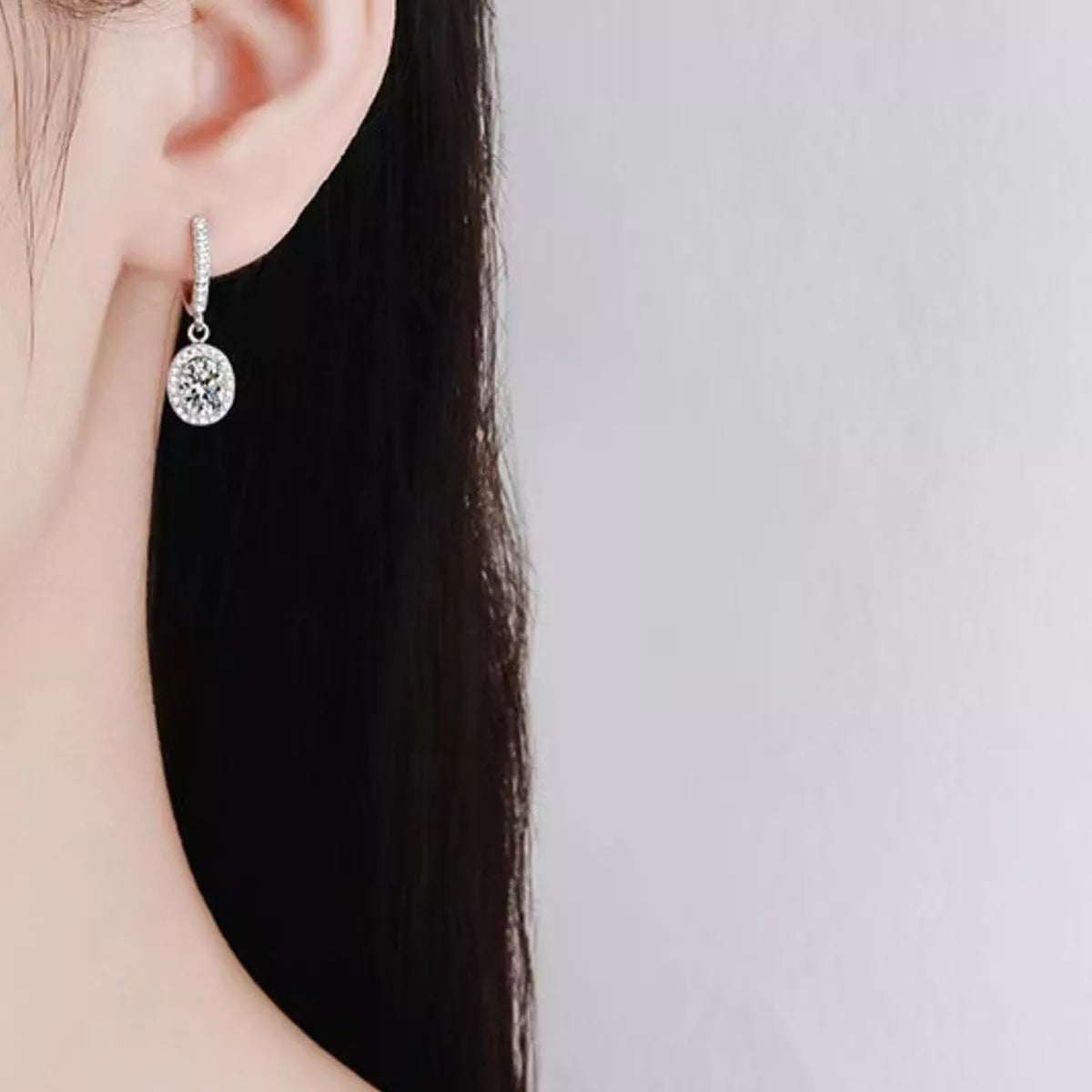 HOF Maia 1 Carat Moissanite 925 Sterling Silver Drop Earrings