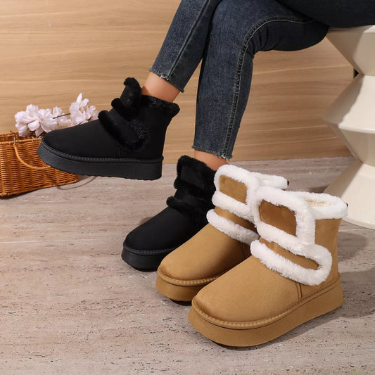 Modern Finesse Suede Loft Round-Toe Platform Boots - product view 1