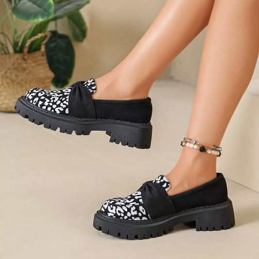 Modern Finesse Celine Leopard Round-Toe Loafers