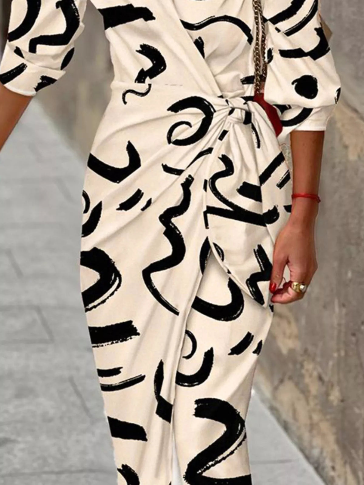 Modern Finesse Arden Printed Collared Neck Shirt Dress