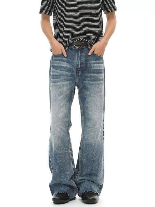 Modern Finesse West Men's Vintage Wash Flare Jeans