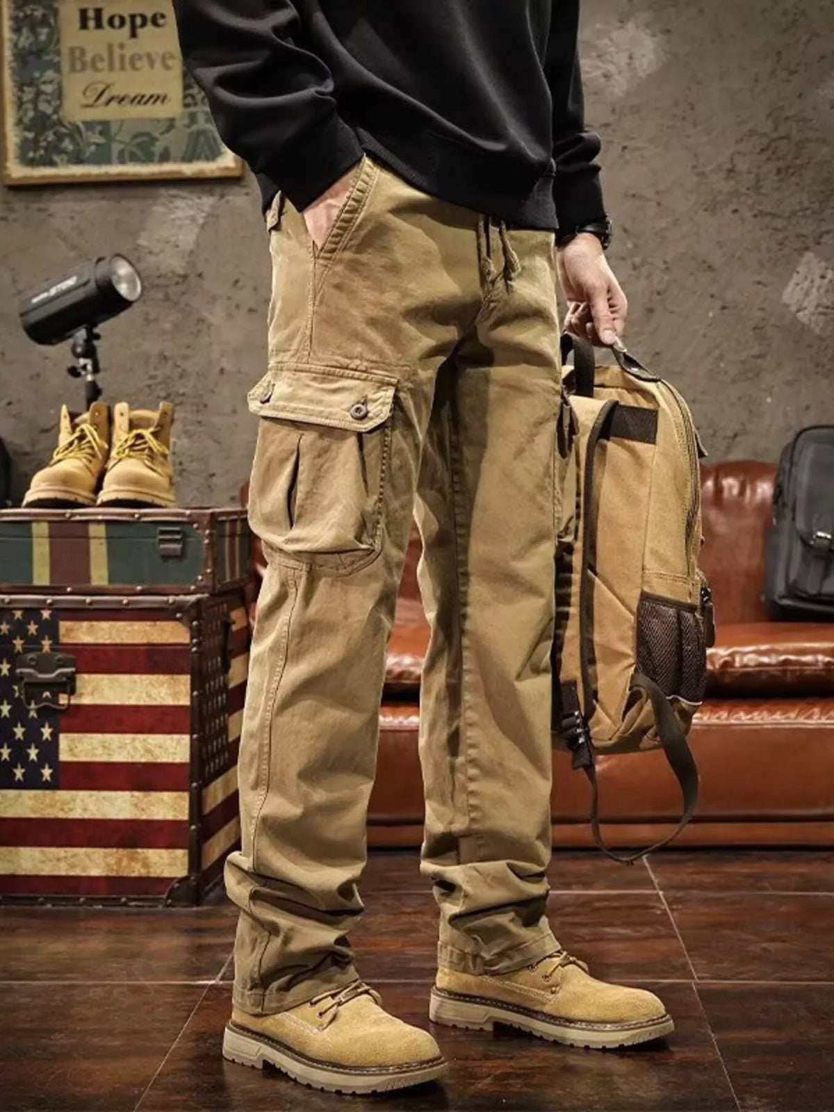 Modern Finesse Atlas Men's Multi-Pocket Cargo Pants — Extended Sizes