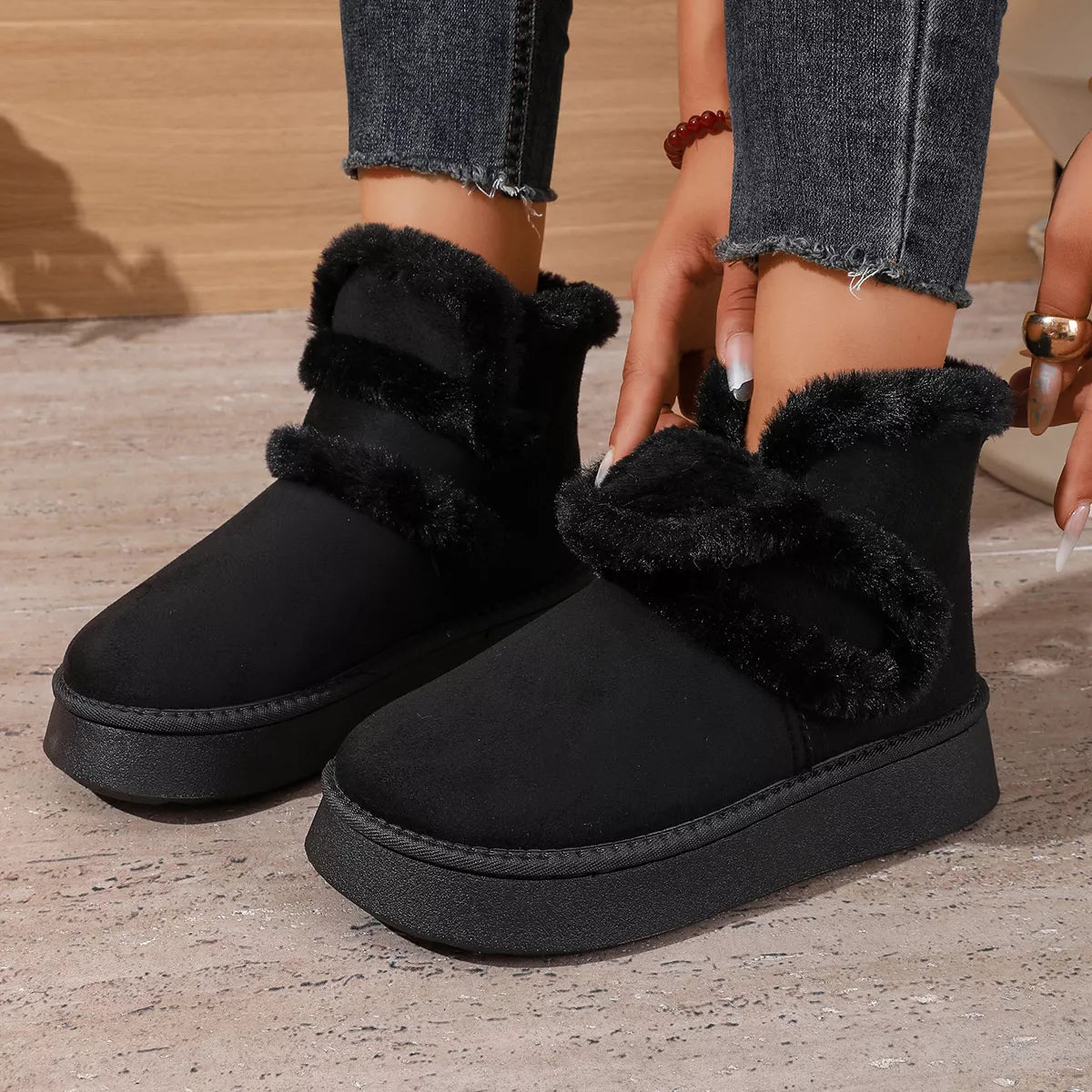 Modern Finesse Suede Loft Round-Toe Platform Boots - product view 2