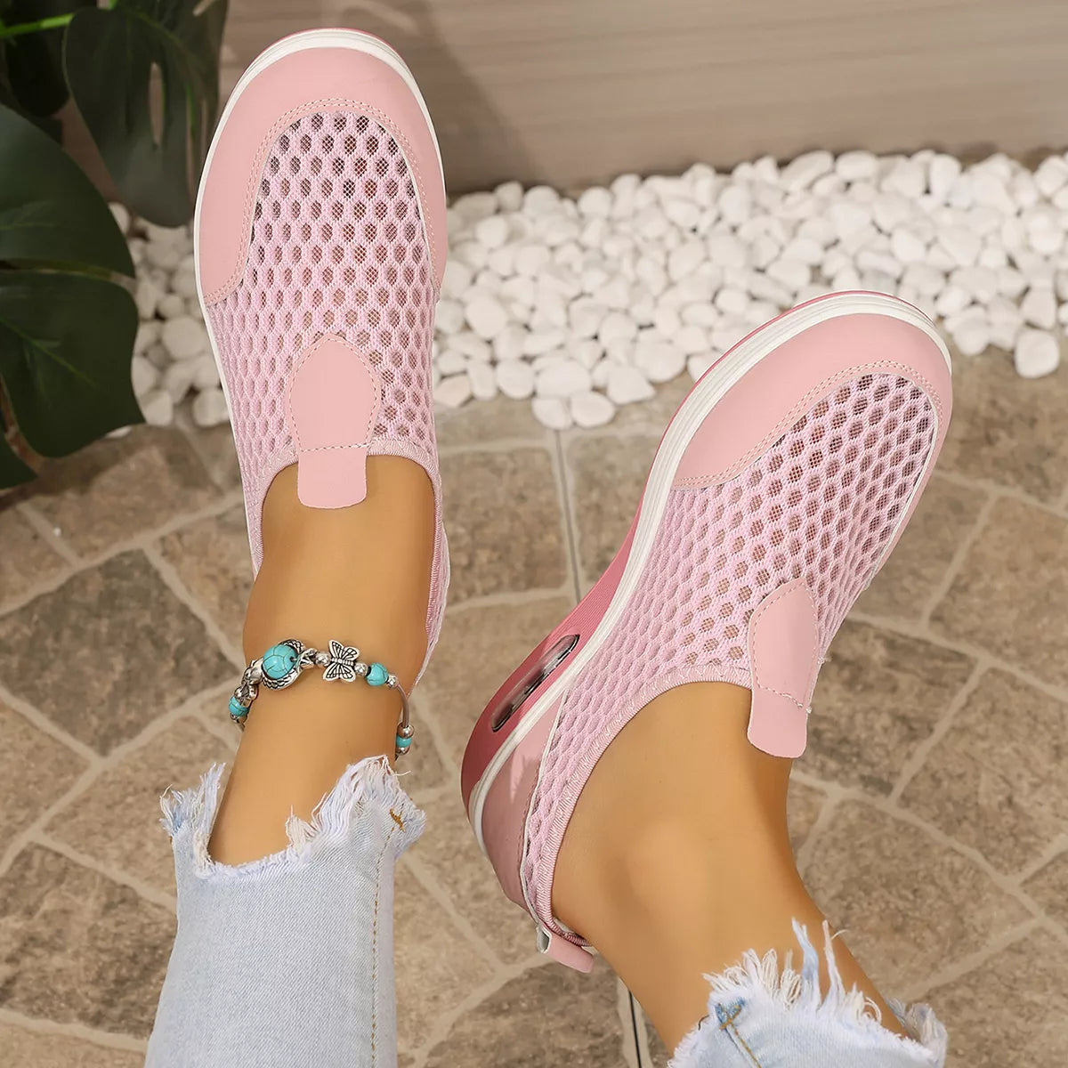 Modern Finesse Sienna Breathable Mesh Wedge Slip-Ons