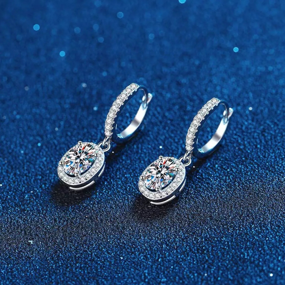 HOF Maia 1 Carat Moissanite 925 Sterling Silver Drop Earrings