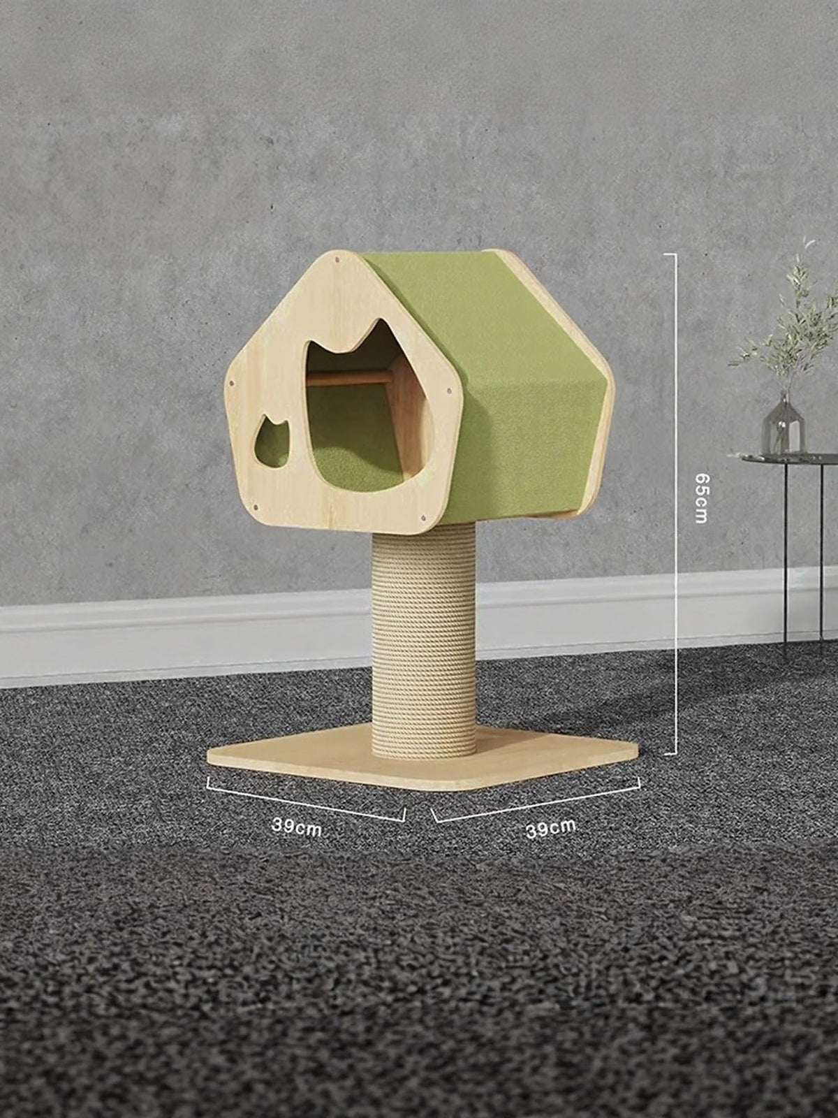 HOF Arden Modern Wooden Cat Condo with Scratching Post