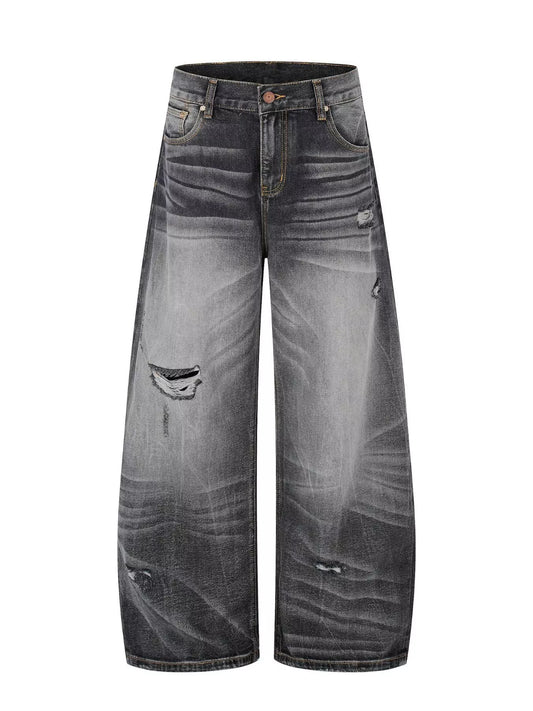 Modern Finesse Rook Men's Distressed Wide-Leg Jeans — Extended Sizes