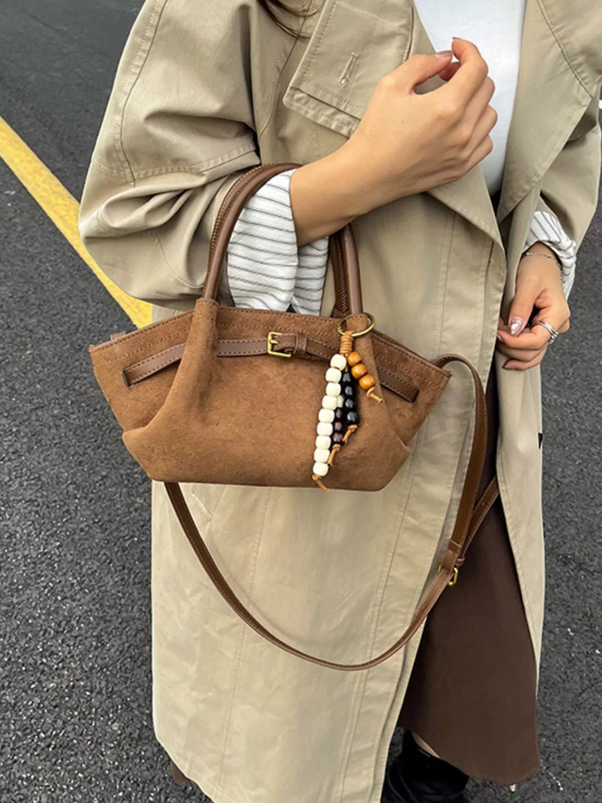 Modern Finesse Solace Buckle Decor Tote Bag