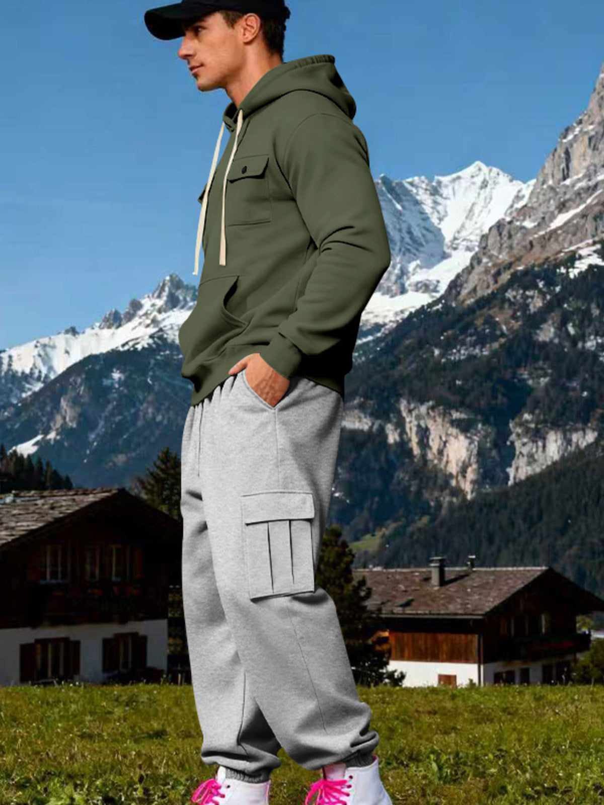 Modern Finesse Rest Mode Hoodie & Sweatpants Set - Men's Plus Size