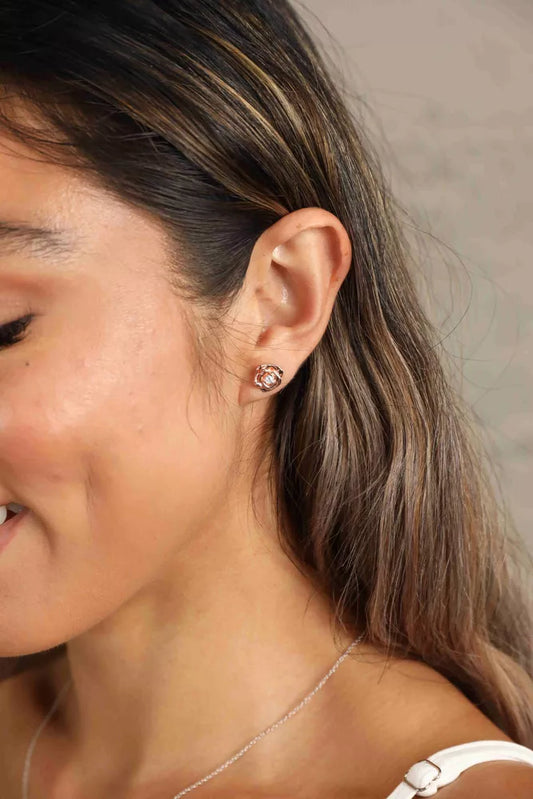 Adored Isla Moissanite Flower 925 Sterling Silver Earrings