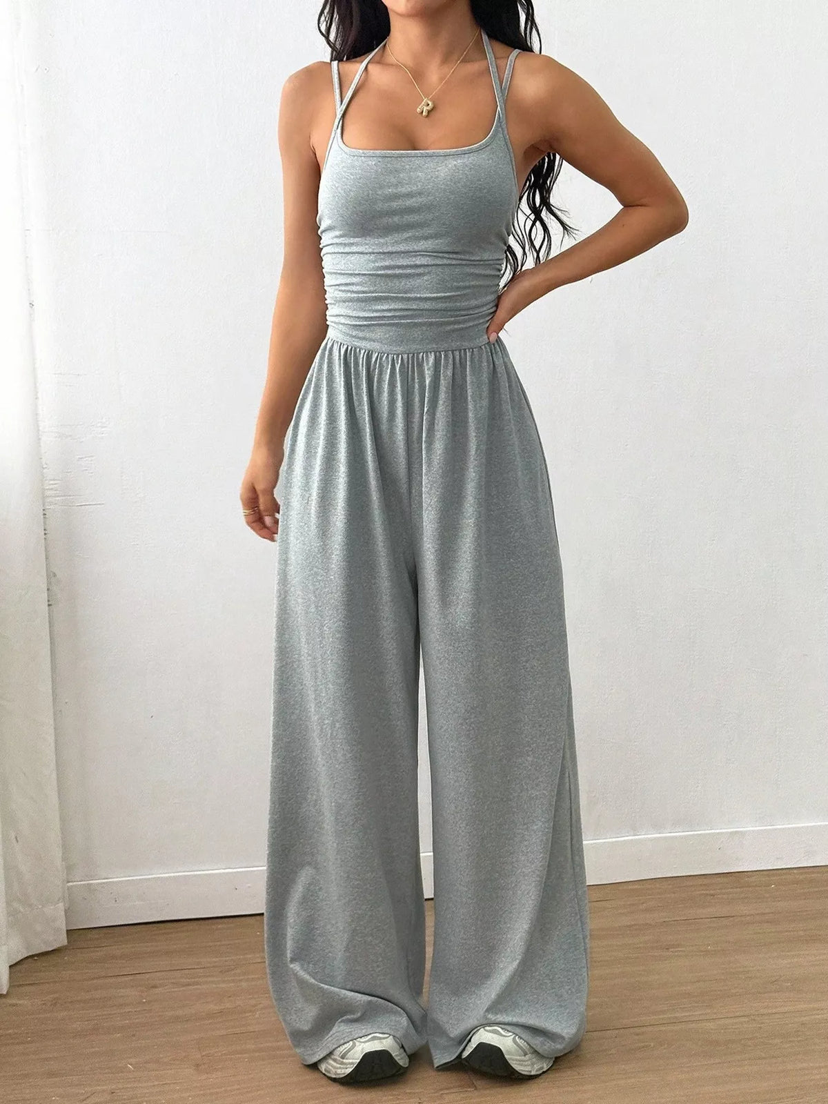 Modern Finesse Brielle Spaghetti Strap Wide-Leg Jumpsuit