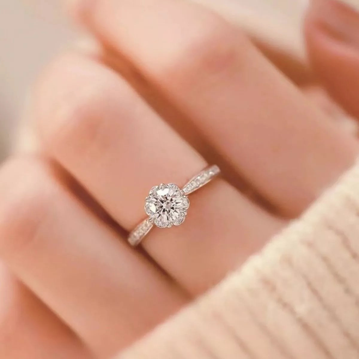HOF Talia 1 Carat 925 Sterling Silver Moissanite Ring