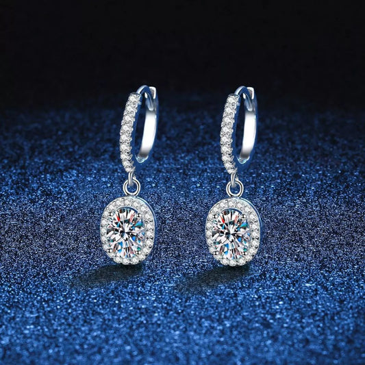 HOF Maia 1 Carat Moissanite 925 Sterling Silver Drop Earrings