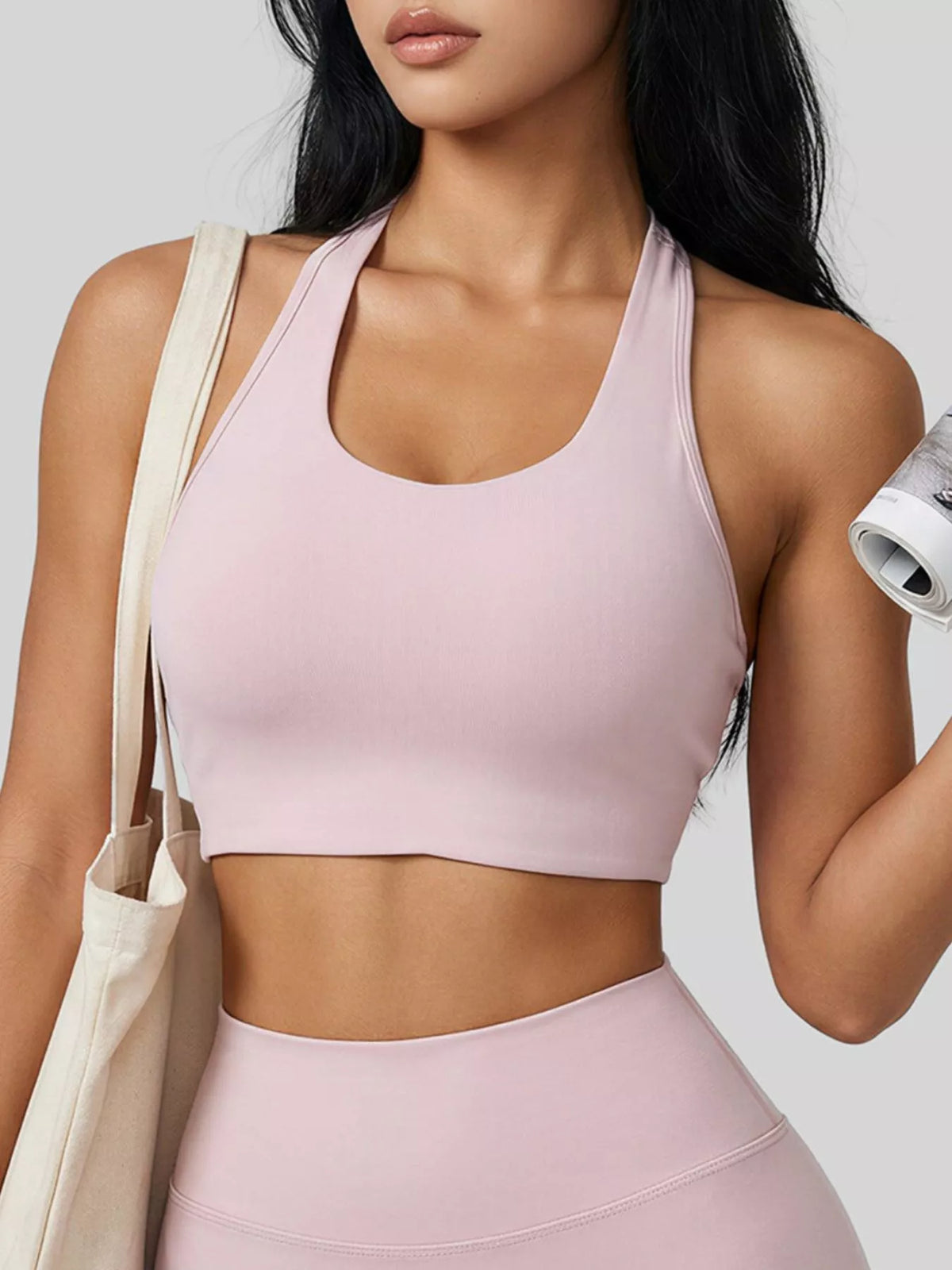 Modern Finesse Arden Twisted Back Halter Neck Active Bra