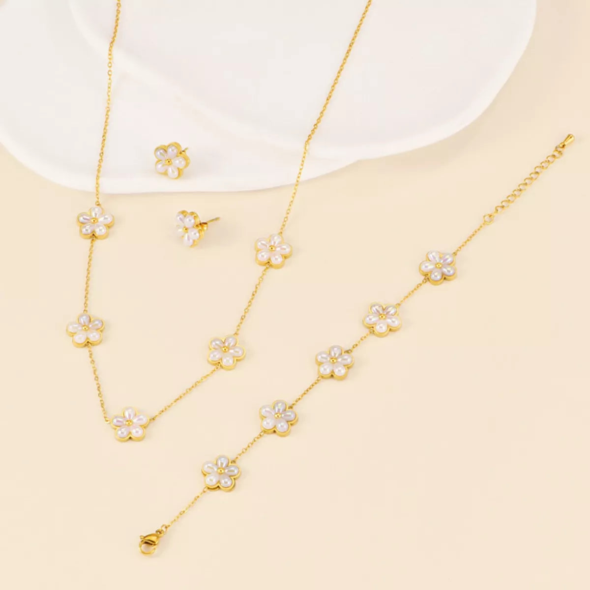 HOF Solace 18K Gold-Plated Flower Jewelry Set