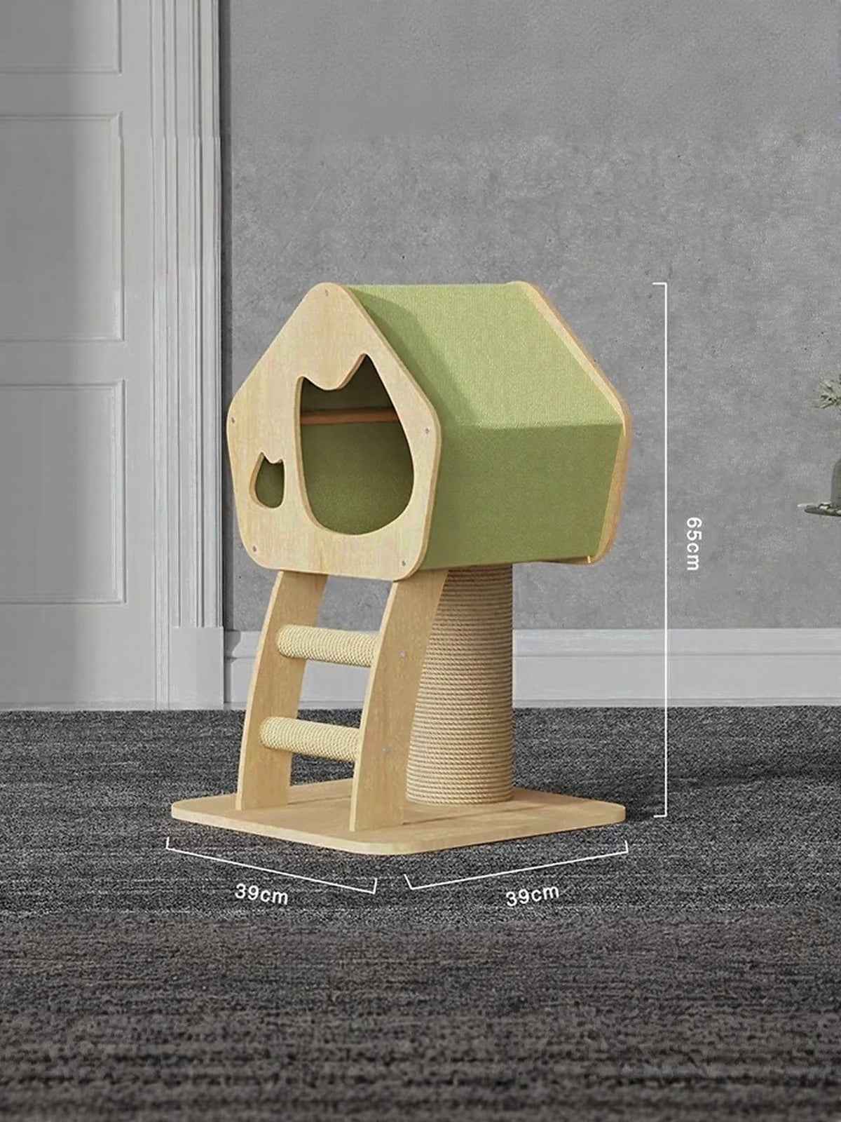 HOF Arden Modern Wooden Cat Condo with Scratching Post