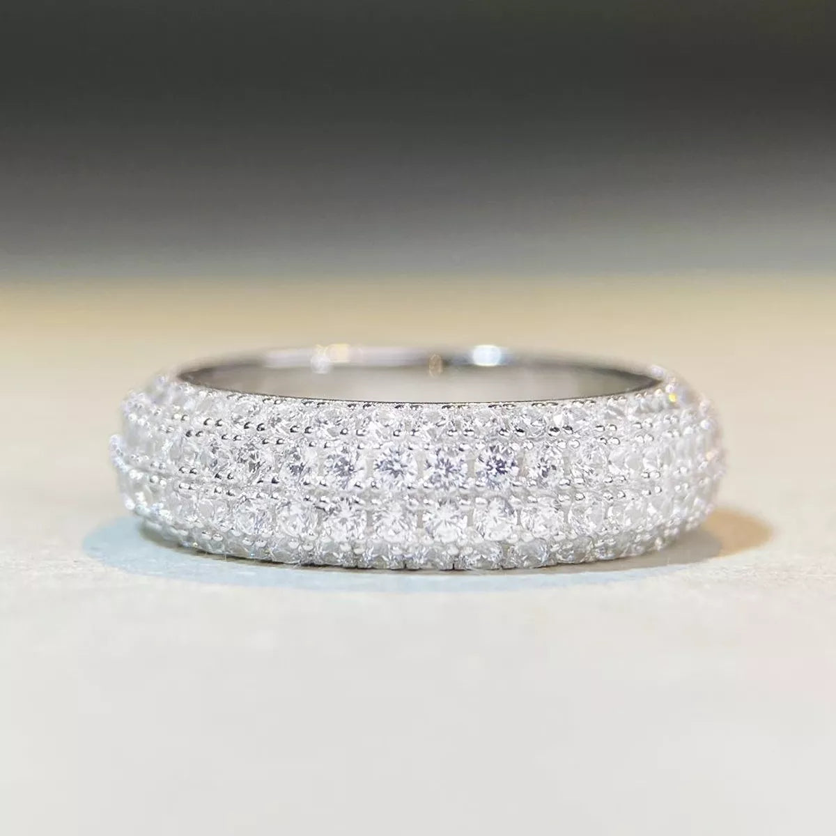 House Of Finesse Sterling Halo Zircon Ring in silver