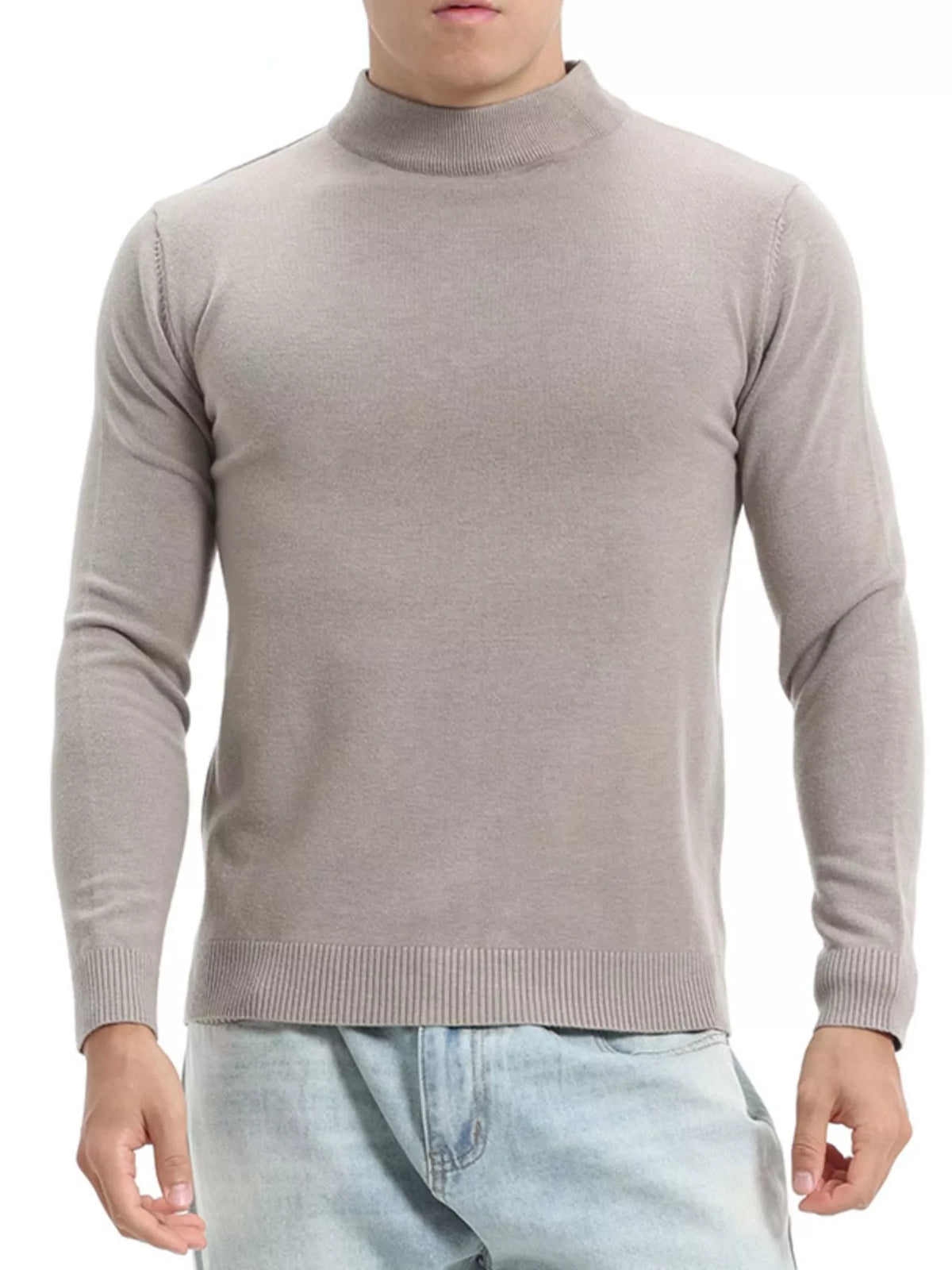 Modern Finesse Quiet Structure Mock-Neck Knit Top - Men's Plus Size