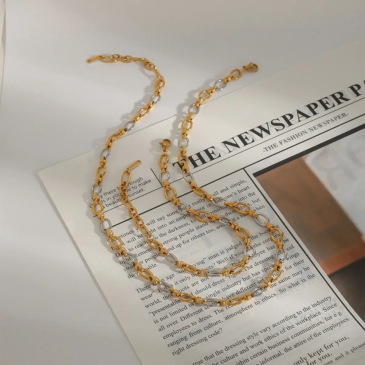 HOF Arden Two-Tone Chain Link Jewelry Set