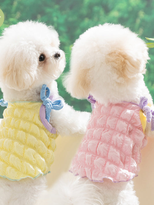 HOF Solace Bubble Textured Tie Shoulder Pet Top