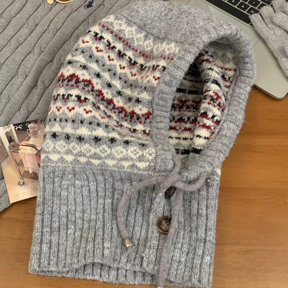 Modern Finesse Arden Drawstring Knitted Hat