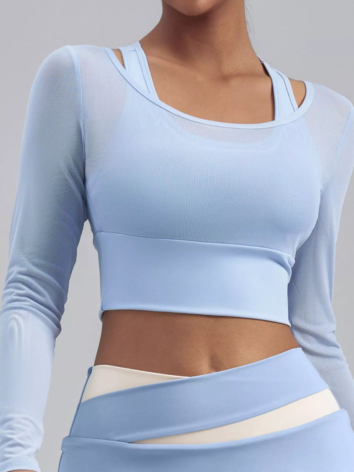 Modern Finesse Solace Long Sleeve Active T-Shirt with Built-in Bra