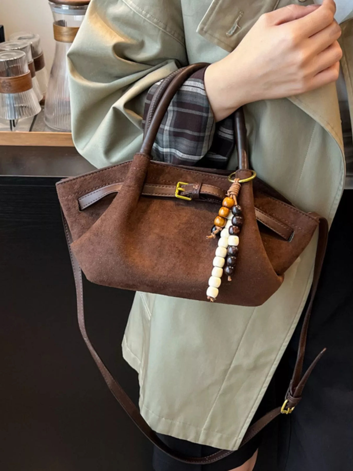 Modern Finesse Solace Buckle Decor Tote Bag