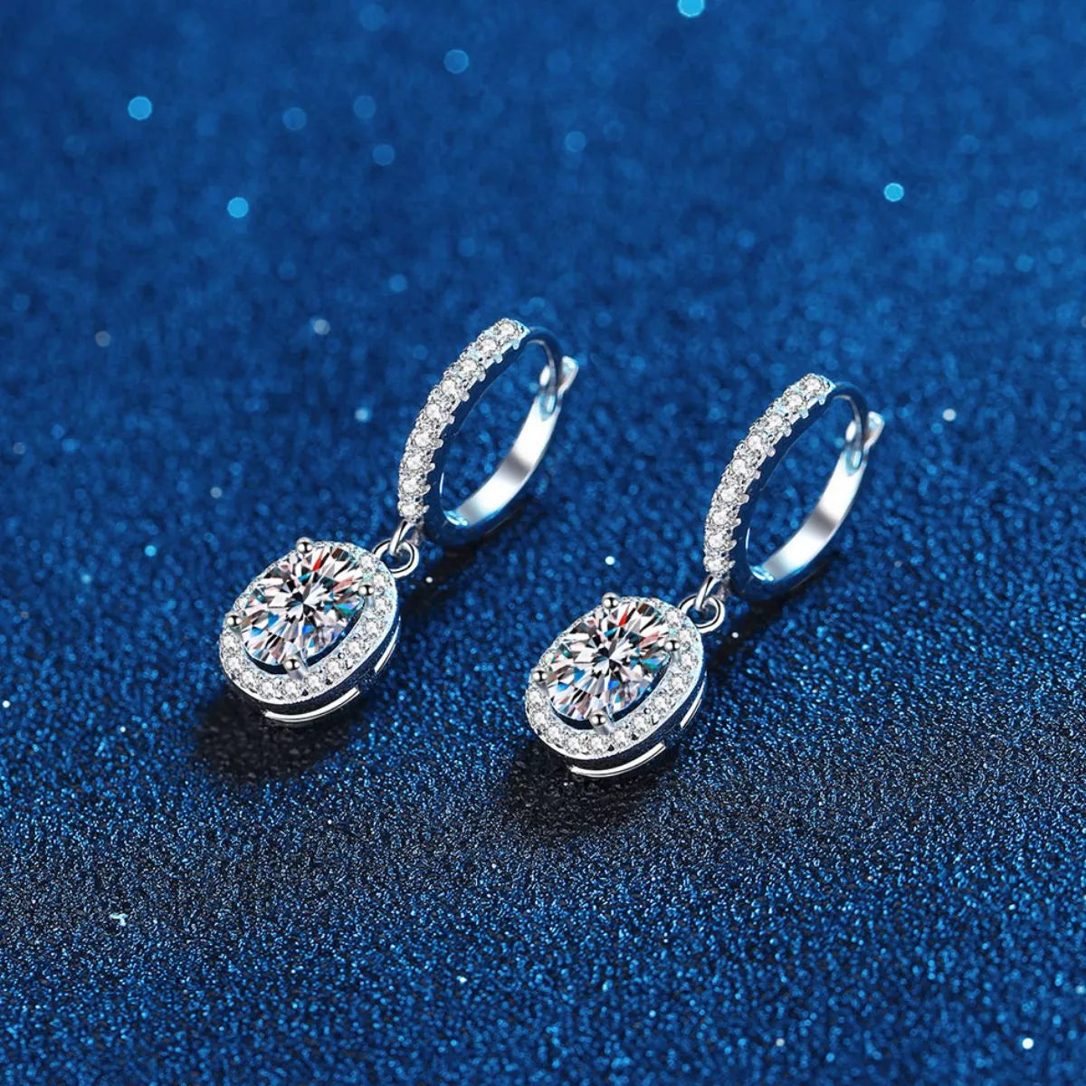 HOF Maia 1 Carat Moissanite 925 Sterling Silver Drop Earrings