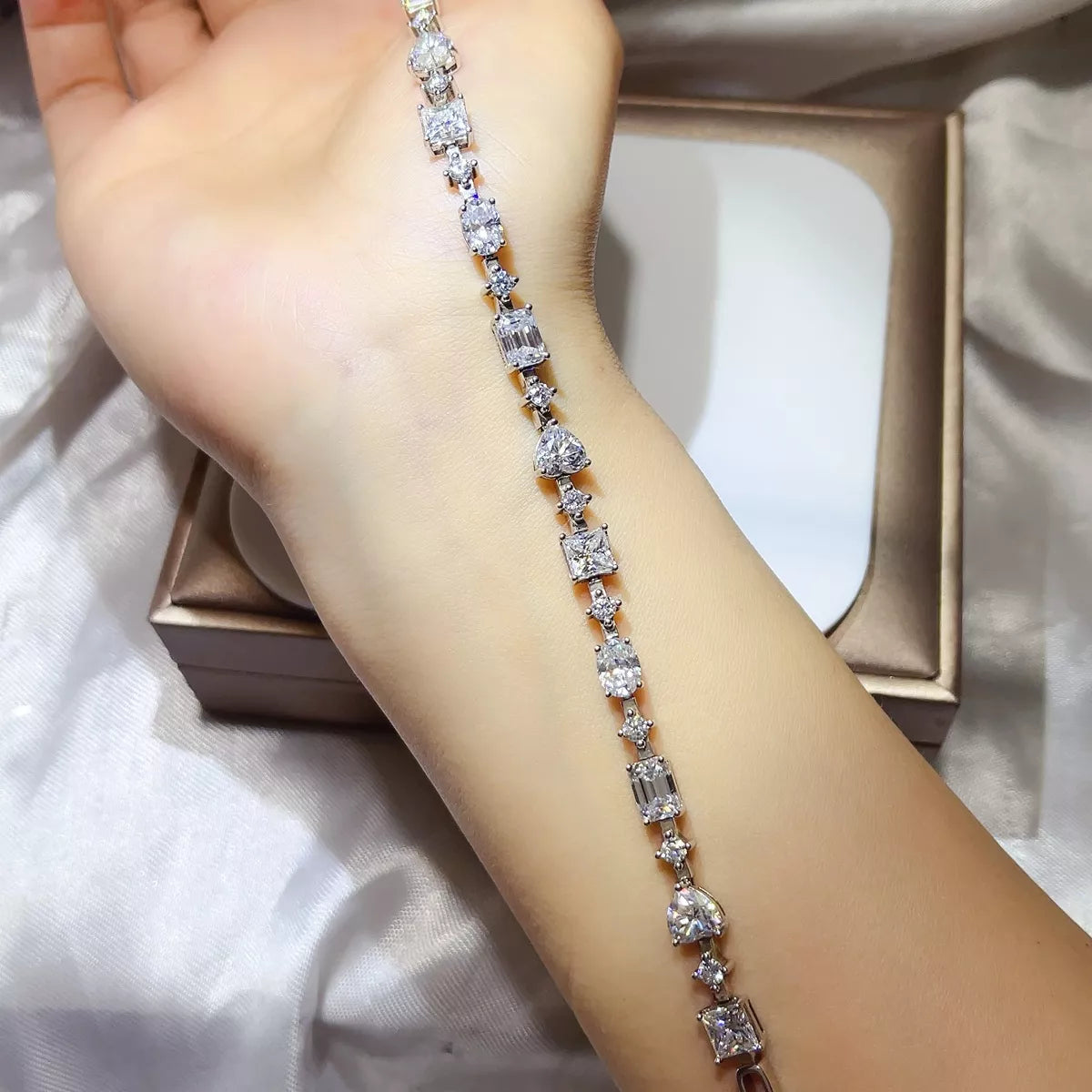 House Of Finesse Sterling Lumina Moissanite Bracelet in silver
