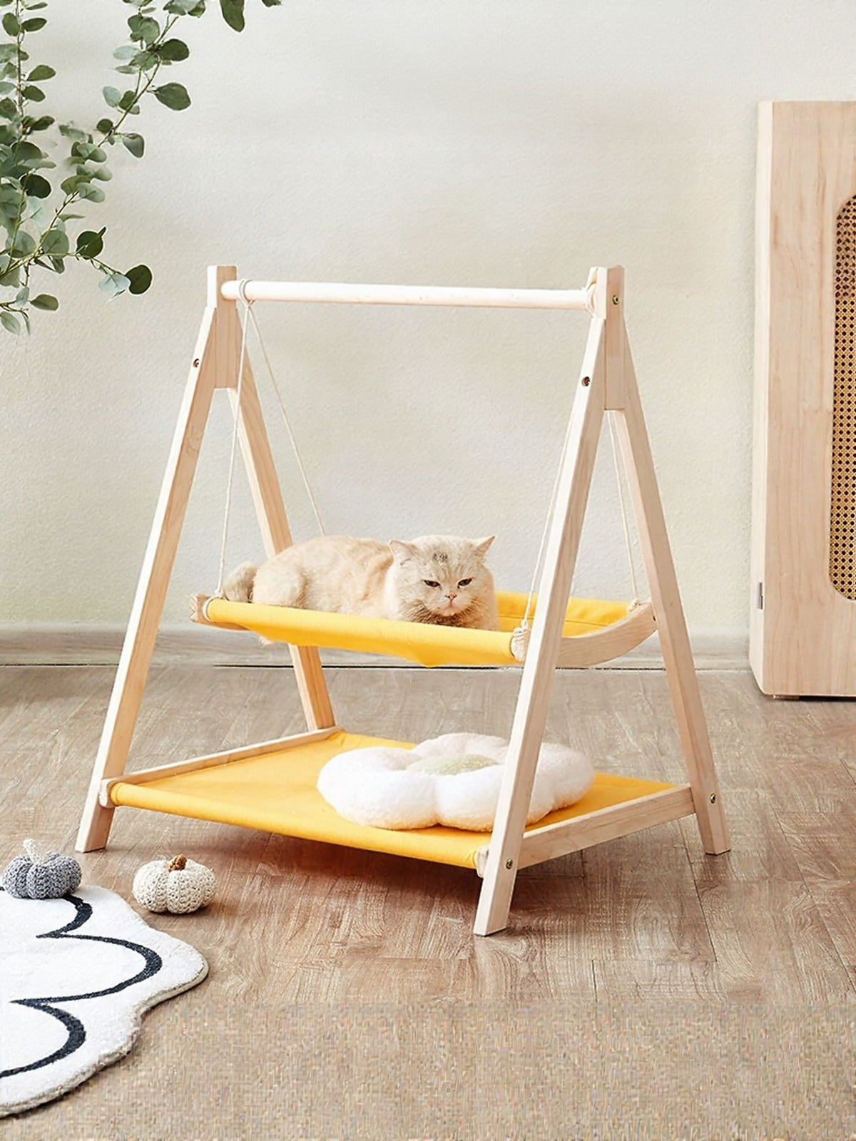 HOF Solace Wooden Triangle Cat Hammock