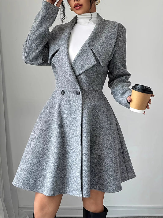 Modern Finesse Lyra Double-Breasted Long Sleeve Outerwear