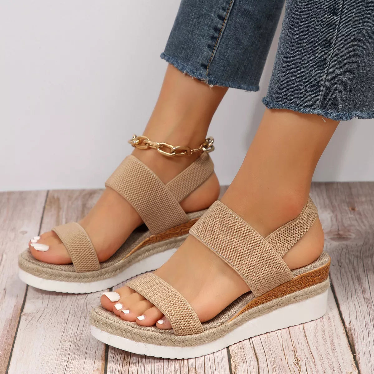 Modern Finesse Anya Open-Toe Wedge Sandals