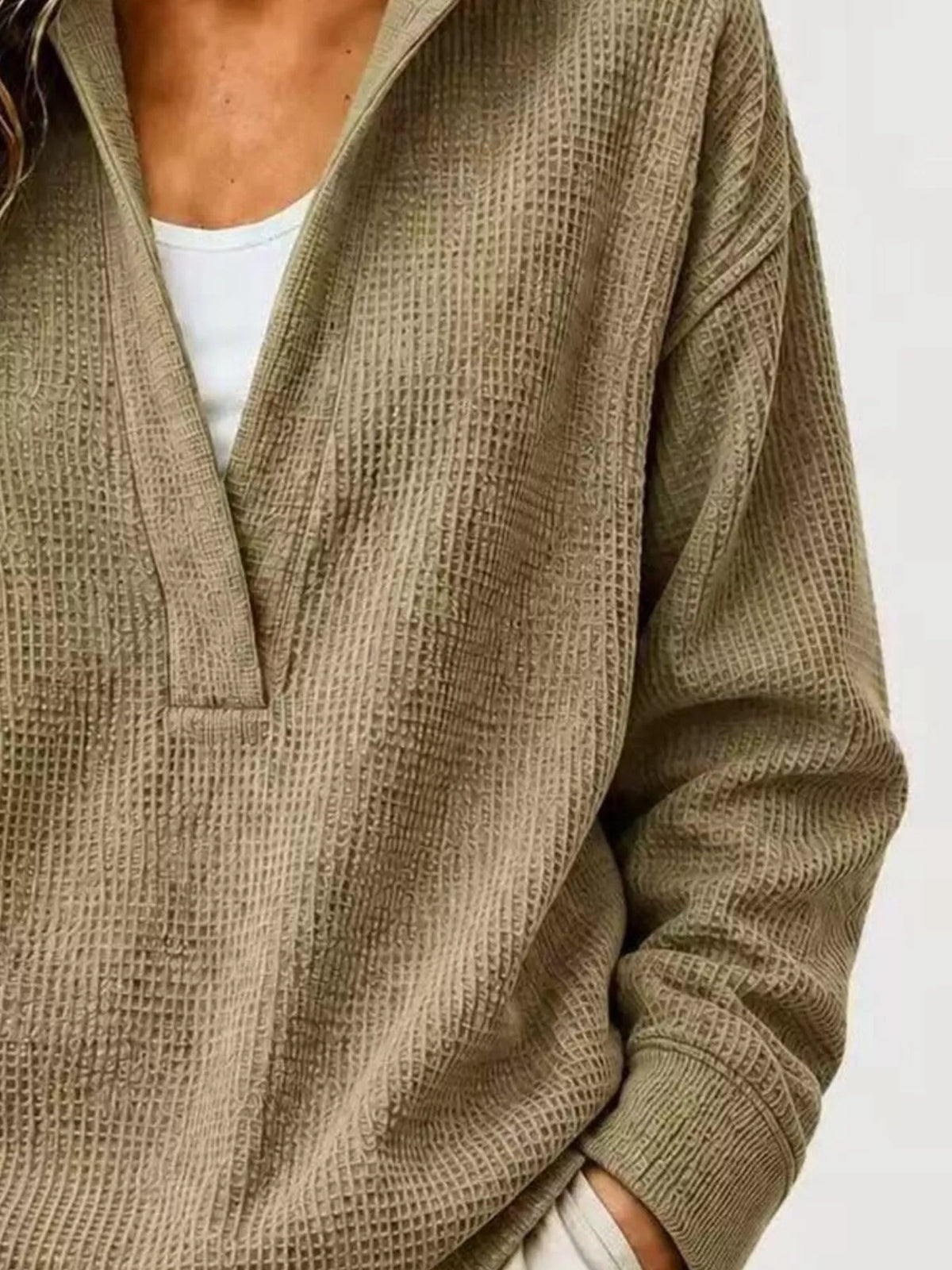 Modern Finesse Slow Sunday Waffle Sweatshirt