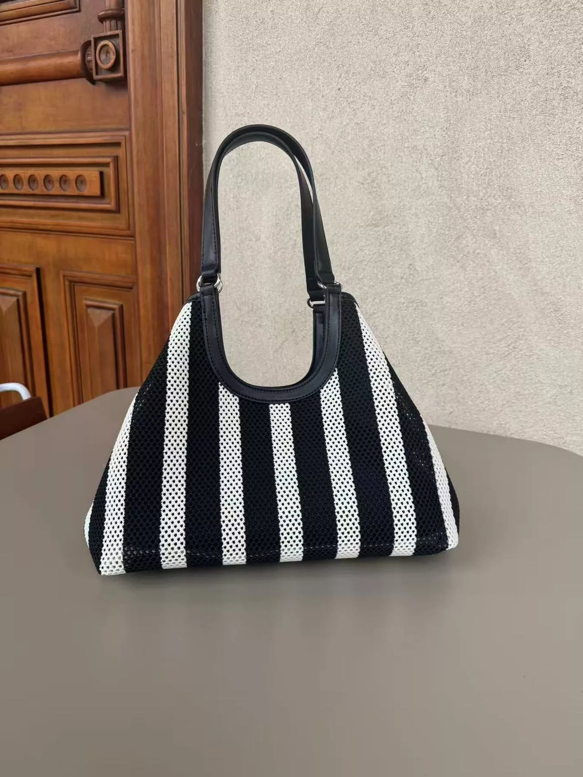 Modern Finesse Marlowe Contrast Striped Tote Bag