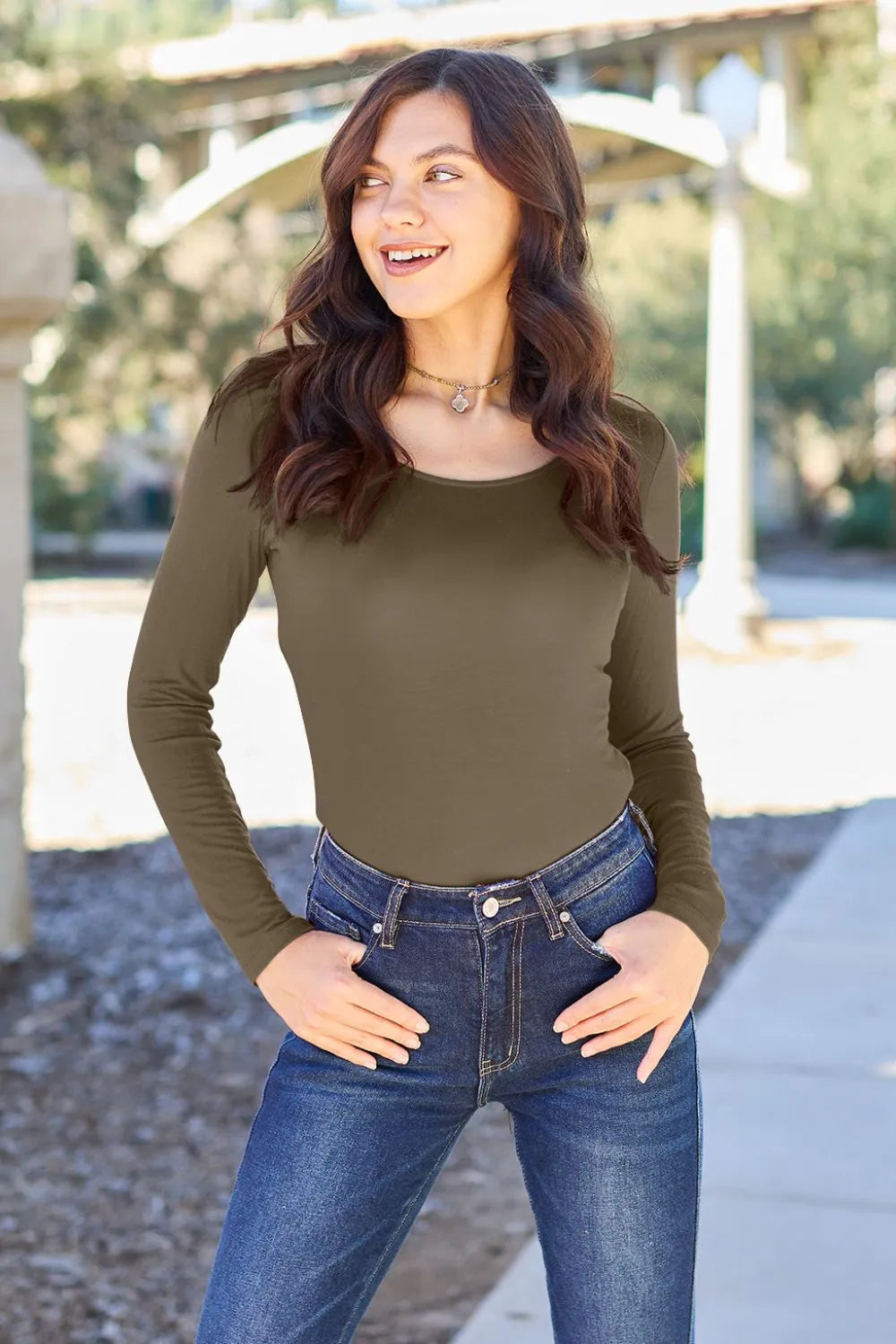 Basic Bae Arden Round Neck Long Sleeve Bodysuit