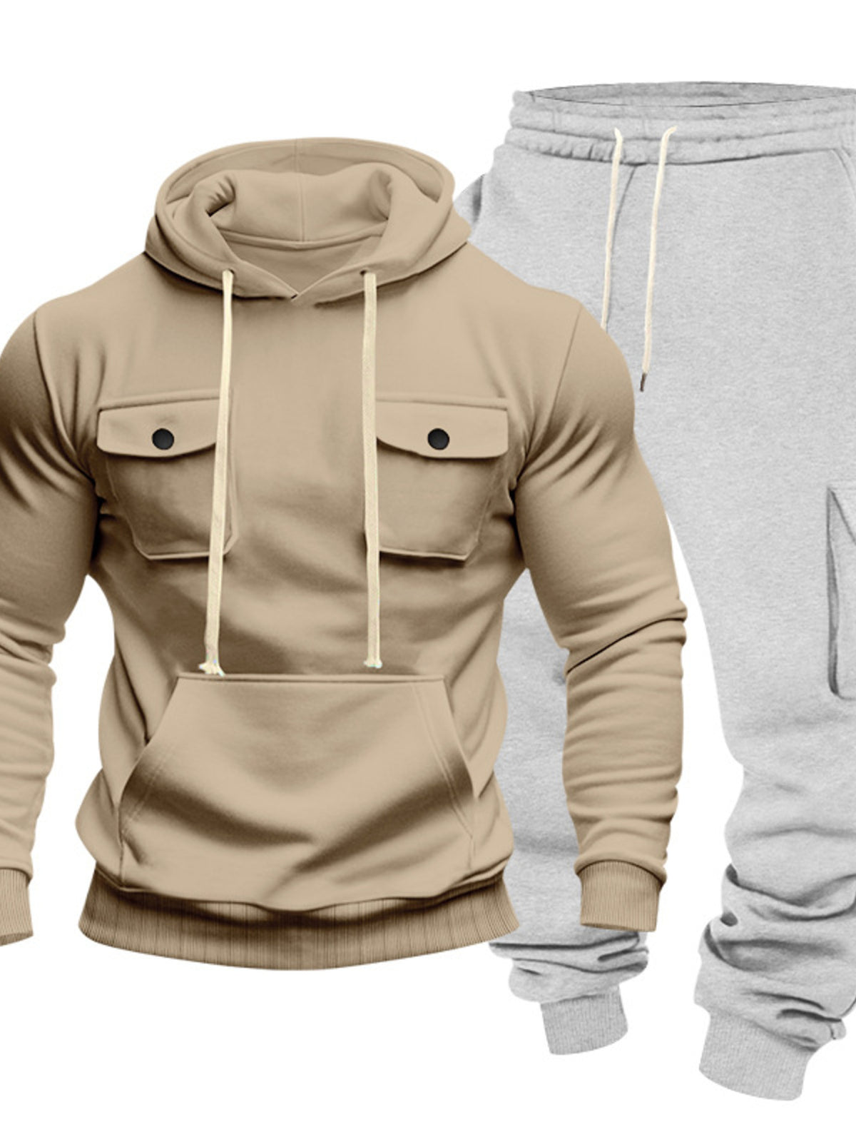 Modern Finesse Rest Mode Hoodie & Sweatpants Set - Men's Plus Size
