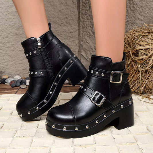 Modern Finesse Avenue Round-Toe Mid-Heel Boots - product view 1