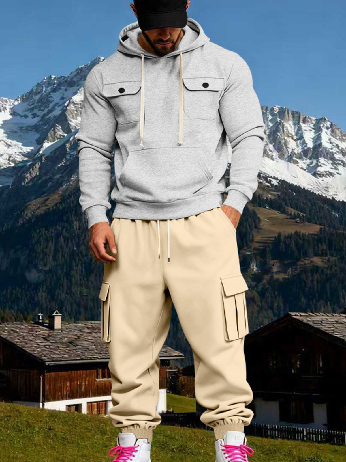 Modern Finesse Rest Mode Hoodie & Sweatpants Set - Men's Plus Size