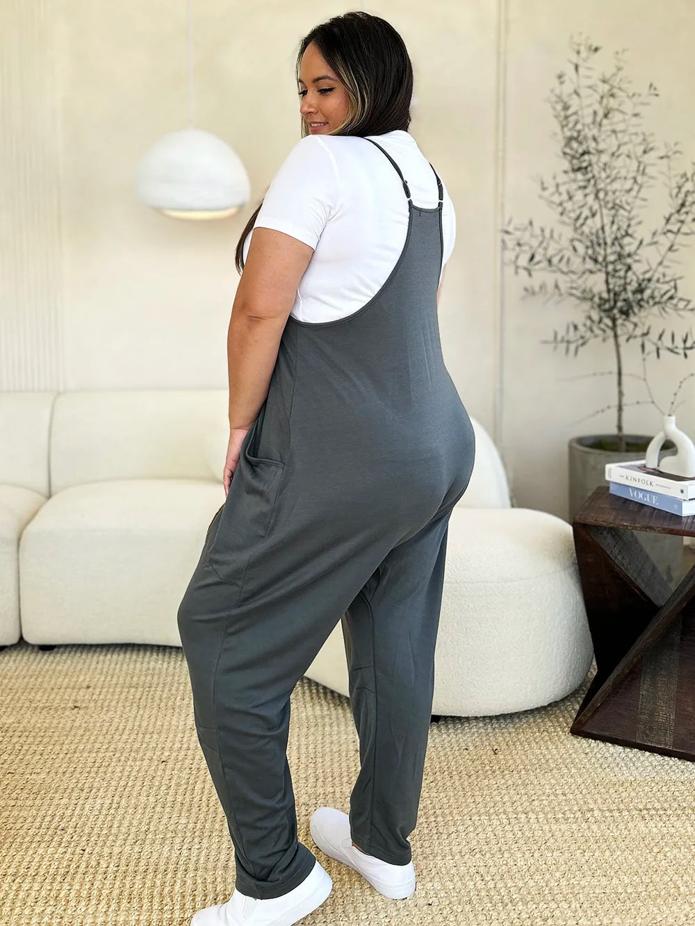 Double Take Haven Sleeveless V-Neck Pocketed Jumpsuit