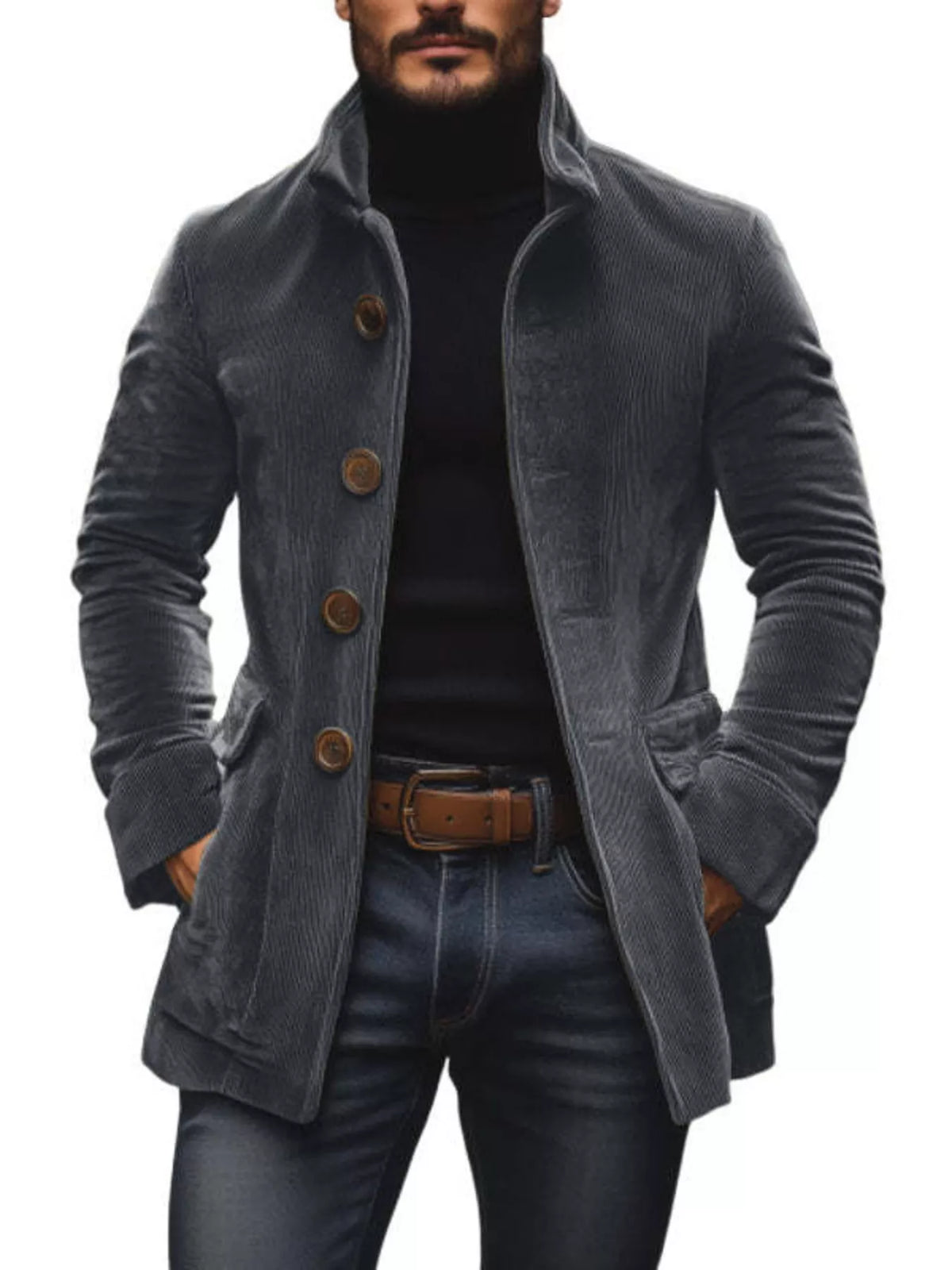 Modern Finesse Metropolitan Stand-Collar Coat