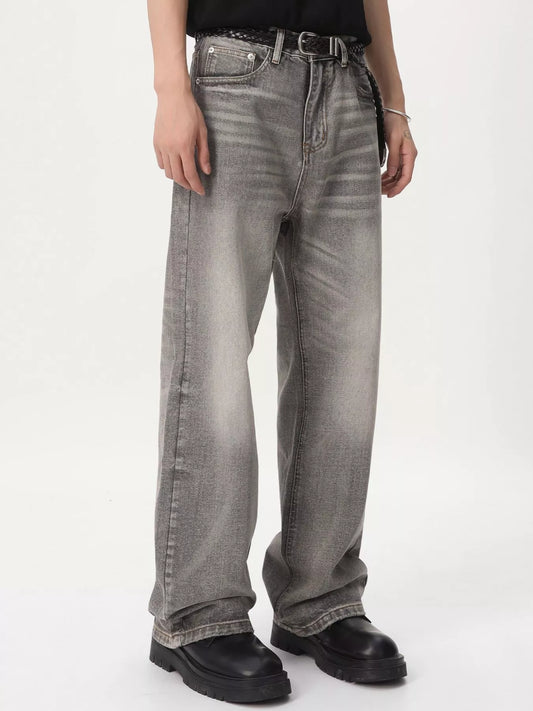 Modern Finesse Logan Men's Vintage Wash Wide-Leg Jeans