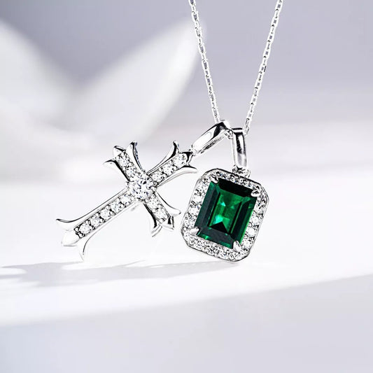 House Of Finesse Devotion Sterling Zircon Cross Necklace