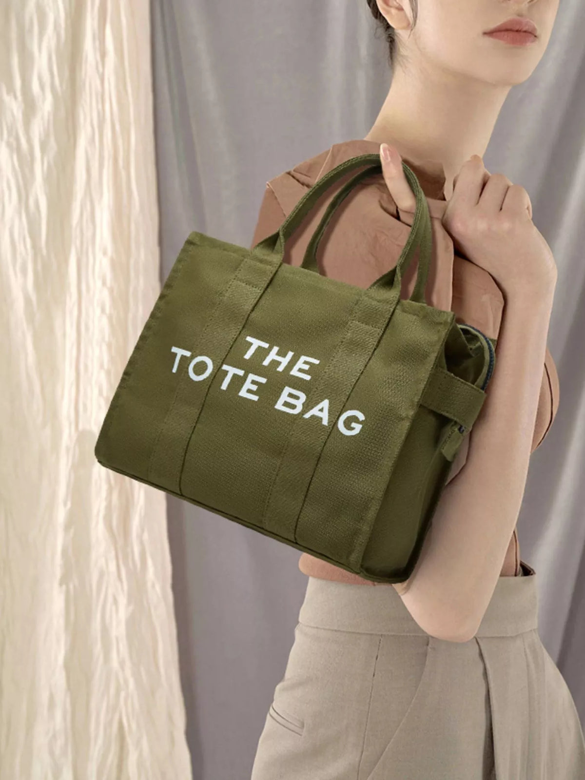 Modern Finesse Field Letter Canvas Handbag